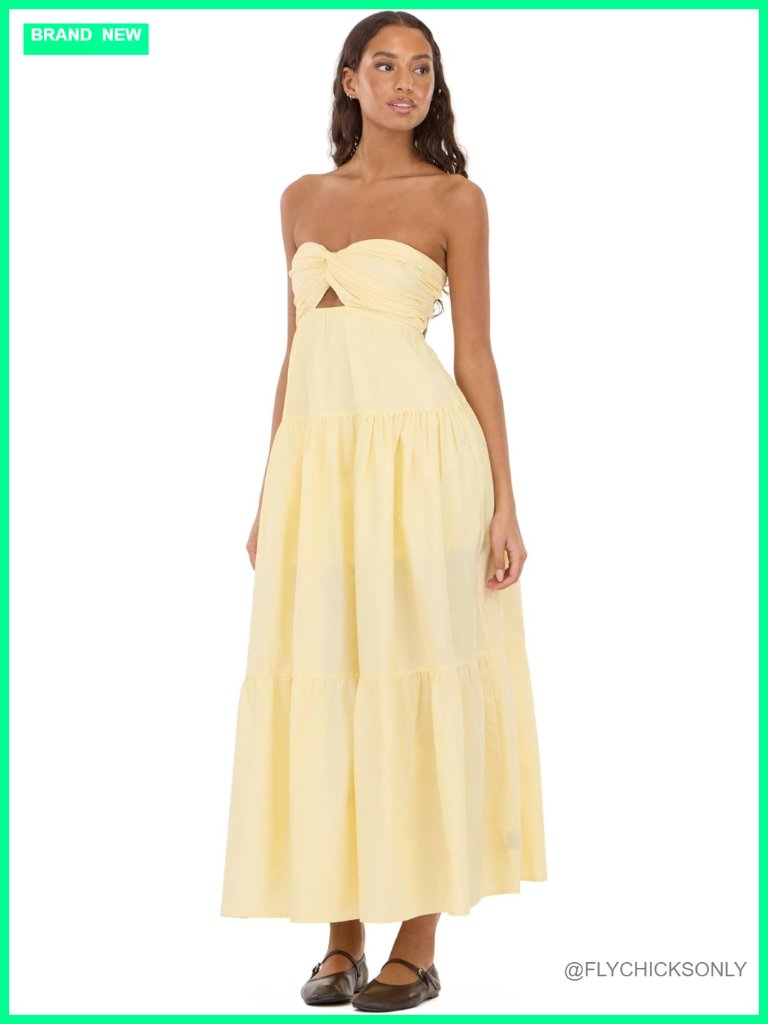 Twist Front Maxi Dress With Cape Sleeve - Casual & Party